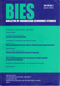 Image of BIES : Bulleting of Indonesian Economic Studies